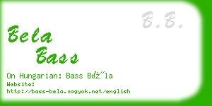 bela bass business card